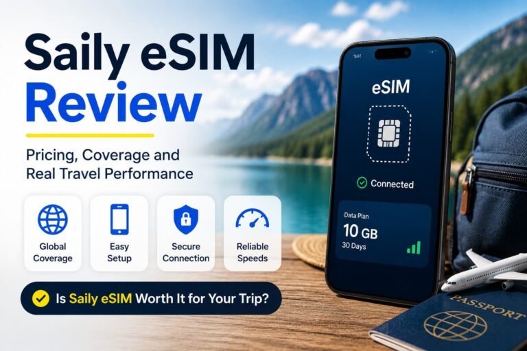 Saily eSIM review showing pricing coverage and real travel performance for international travel